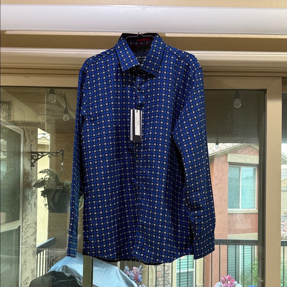 Men's Blue Patterned Shirt size XL